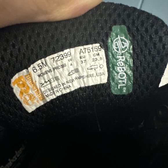 Timberland Pro Boots Women’s Size 6.5 M Steel Toe Work‎ Black Leather 72399 - Picture 9 of 11